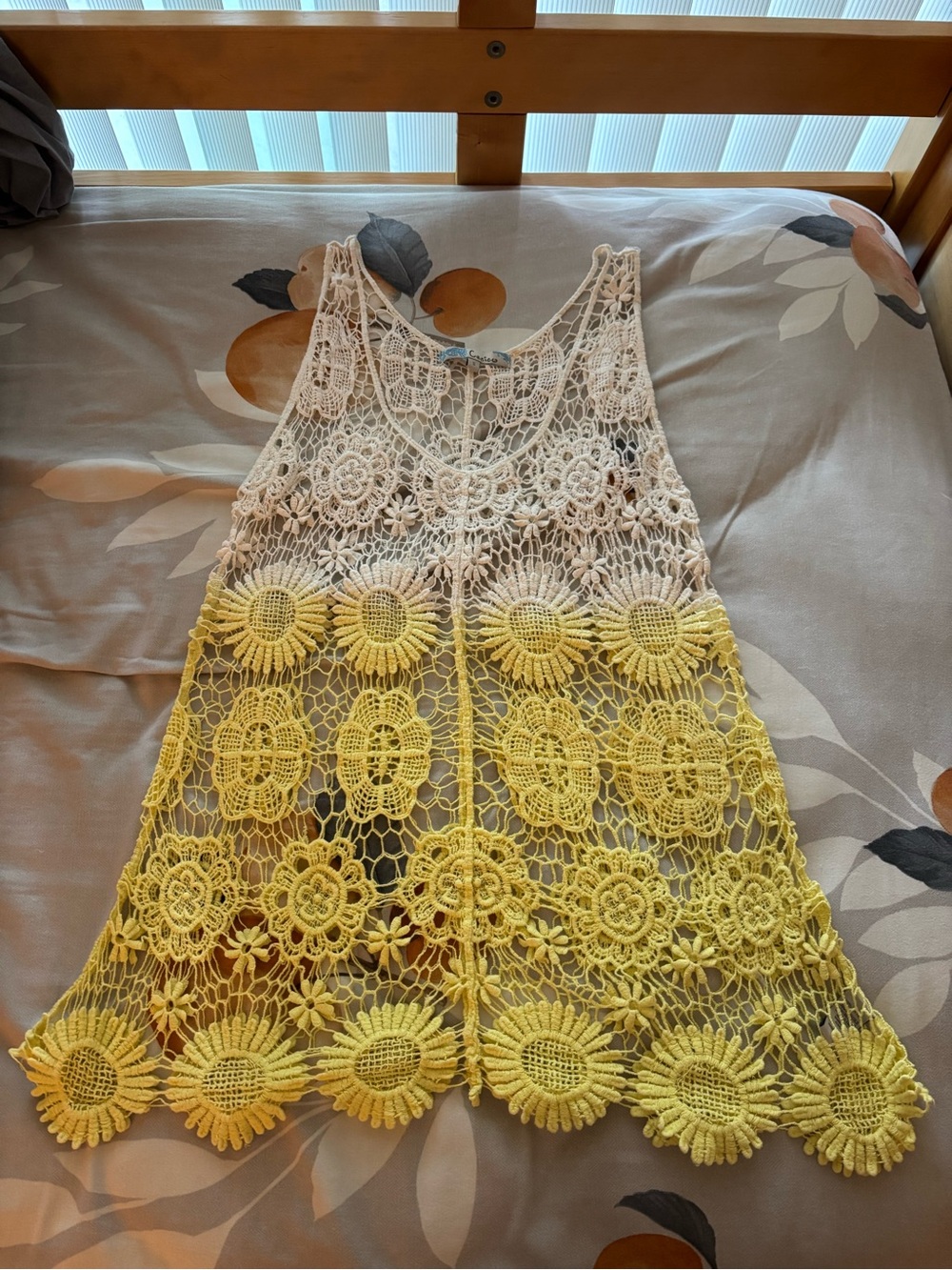 Cecico Cream Crochet Coverup Dress
